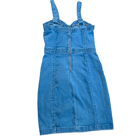 Nina Rossi Jean Overall Mini Dress Size Medium - Picture 2 of 11